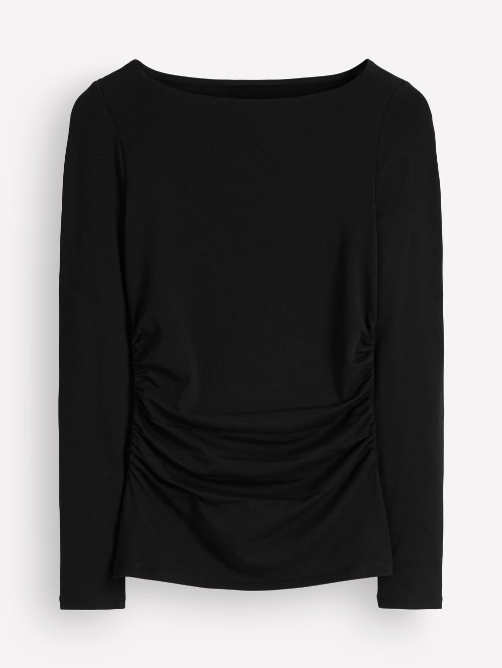 Nwt Abercrombie And Fitch Long Sleeve Stretch Crepe Slash Ruched Top Black Small